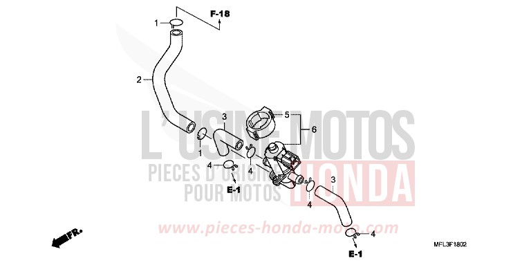 AIR INJECTION CONTROLVALVE de CBR1000RR "Fireblade" GRAPHITE BLACK (NHB01) de 2008